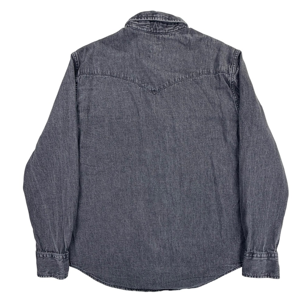 Levi's Western Barstow Shirt Men Medium Black Pearl Snaps Standard Fit Denim‎ - Picture 2 of 10